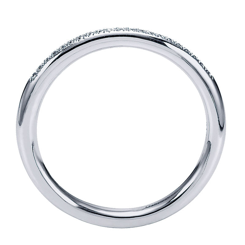 Wedding Band 14k White Gold Diamond Straight