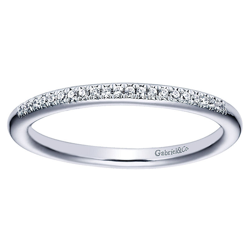 Wedding Band 14k White Gold Diamond Straight