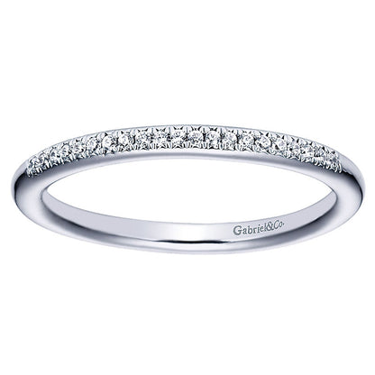 Wedding Band 14k White Gold Diamond Straight