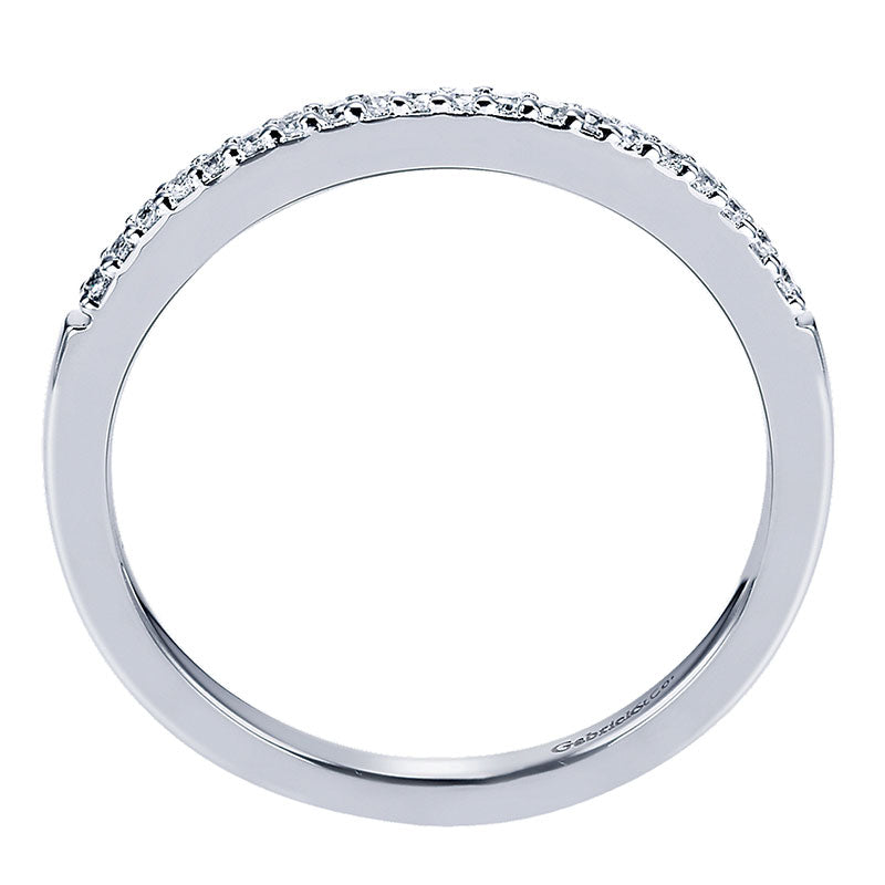Wedding Band 14k White Gold Diamond Straight