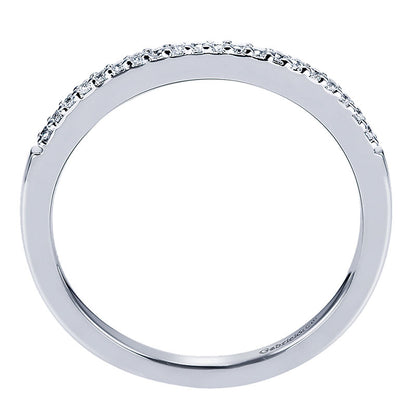 Wedding Band 14k White Gold Diamond Straight