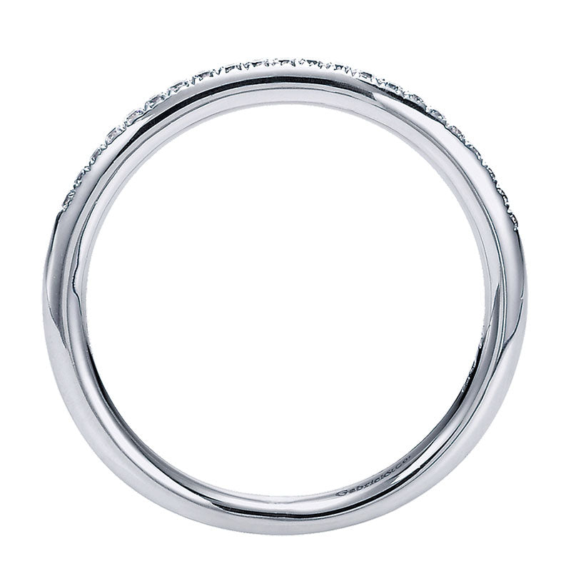 Wedding Band 14k White Gold Diamond Straight