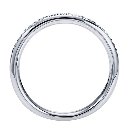 Wedding Band 14k White Gold Diamond Straight