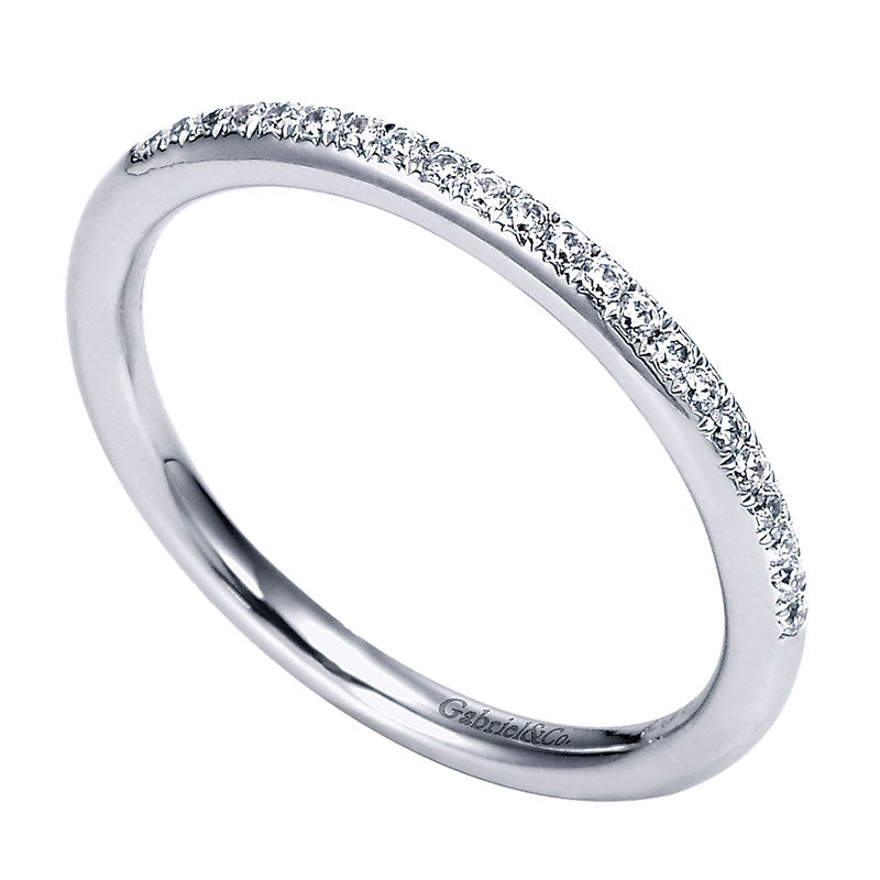 Wedding Band 14k White Gold Diamond Straight