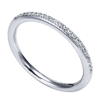 Wedding Band 14k White Gold Diamond Straight