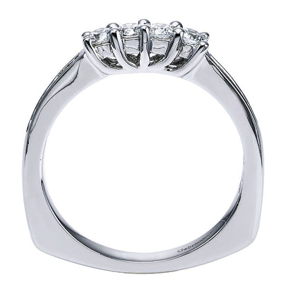 Wedding Band 14k White Gold Diamond Straight