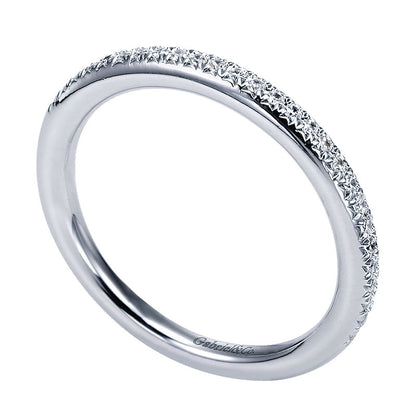 Wedding Band 14k White Gold Diamond Straight