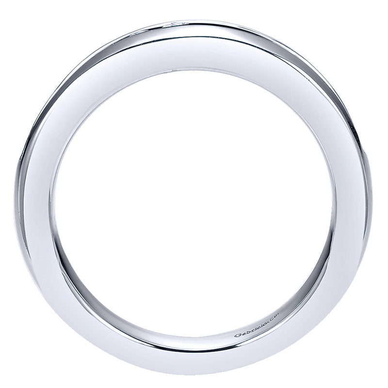 Wedding Band 14k White Gold Diamond Straight
