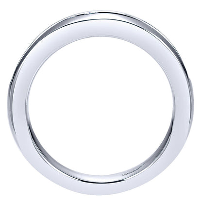 Wedding Band 14k White Gold Diamond Straight