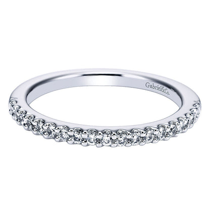 Wedding Band 14k White Gold Diamond Straight