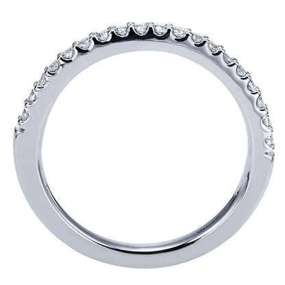 Wedding Band 14k White Gold Diamond Straight