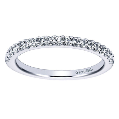 Wedding Band 14k White Gold Diamond Straight
