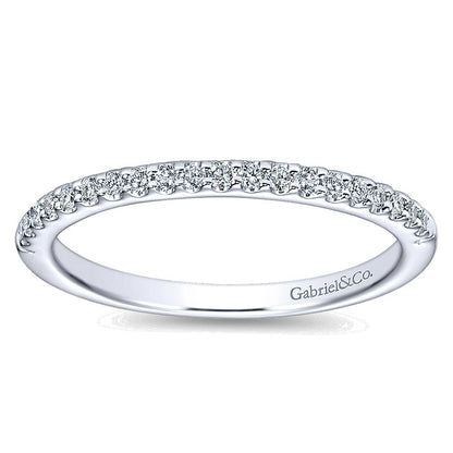 Wedding Band 14k White Gold Diamond Straight