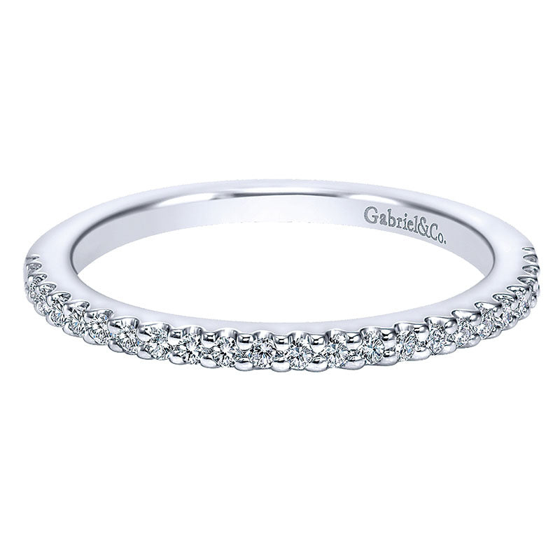 Wedding Band 14k White Gold Diamond Straight