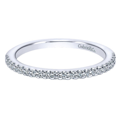 Wedding Band 14k White Gold Diamond Straight