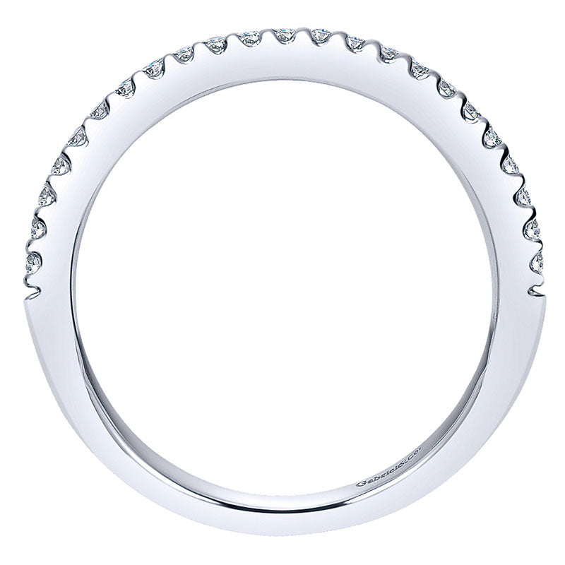 Wedding Band 14k White Gold Diamond Straight