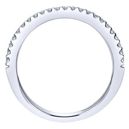 Wedding Band 14k White Gold Diamond Straight