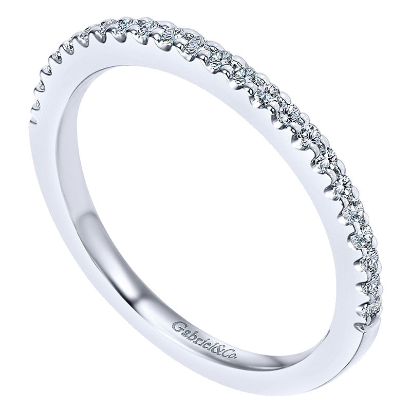 Wedding Band 14k White Gold Diamond Straight