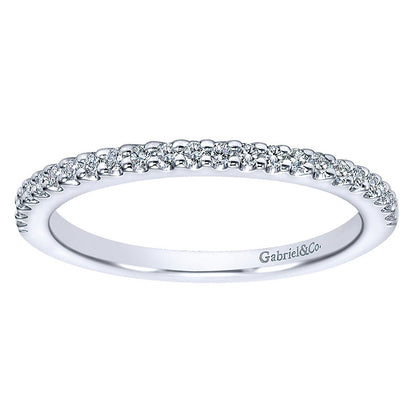 Wedding Band 14k White Gold Diamond Straight
