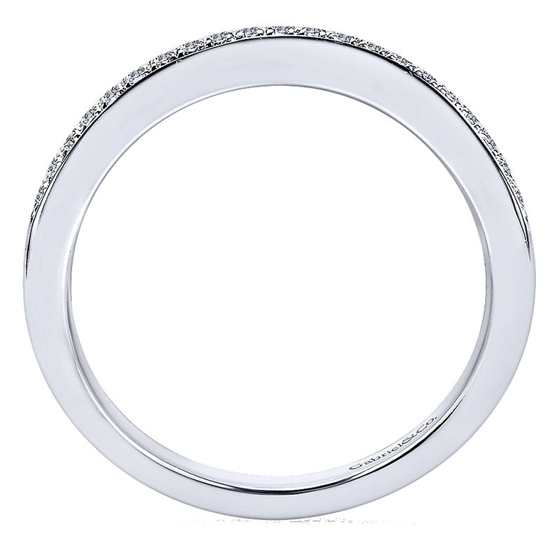 Wedding Band 14k White Gold Diamond Straight