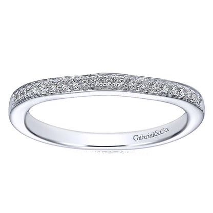 Wedding Band 14k White Gold Diamond Straight