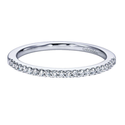 Wedding Band 14k White Gold Diamond Straight