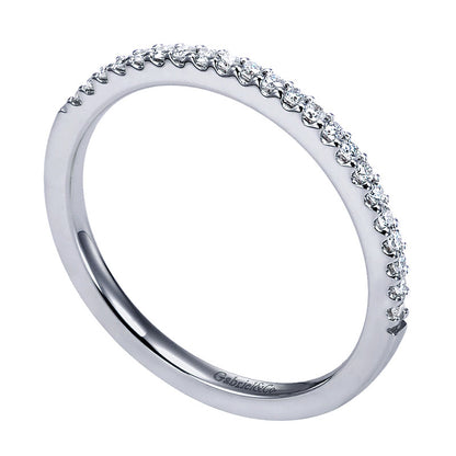 Wedding Band 14k White Gold Diamond Straight