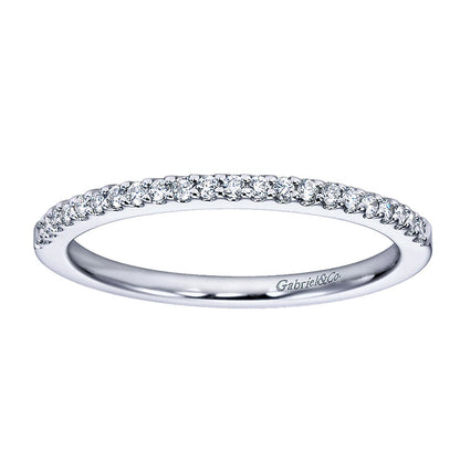 Wedding Band 14k White Gold Diamond Straight