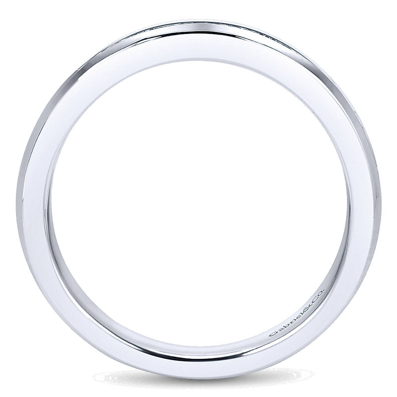 Wedding Band 14k White Gold Diamond Straight