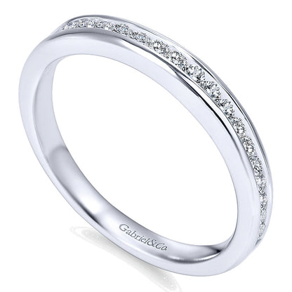 Wedding Band 14k White Gold Diamond Straight