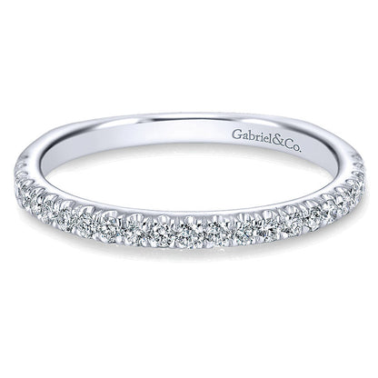 Wedding Band 14k White Gold Diamond Straight