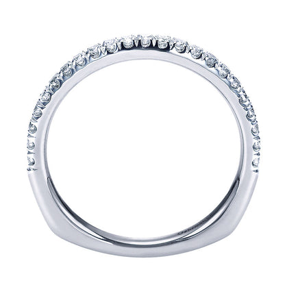 Wedding Band 14k White Gold Diamond Straight