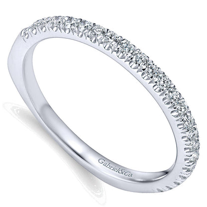 Wedding Band 14k White Gold Diamond Straight
