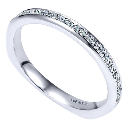 Wedding Band 14k White Gold Diamond Straight