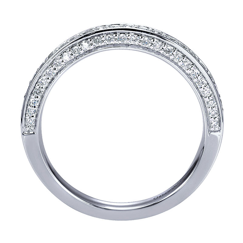 Wedding Band 14k White Gold Diamond Straight