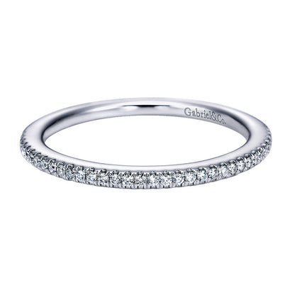 Wedding Band 14k White Gold Diamond Straight