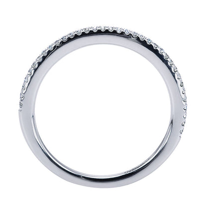 Wedding Band 14k White Gold Diamond Straight