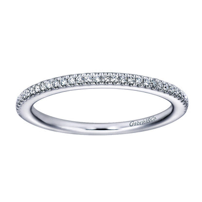 Wedding Band 14k White Gold Diamond Straight