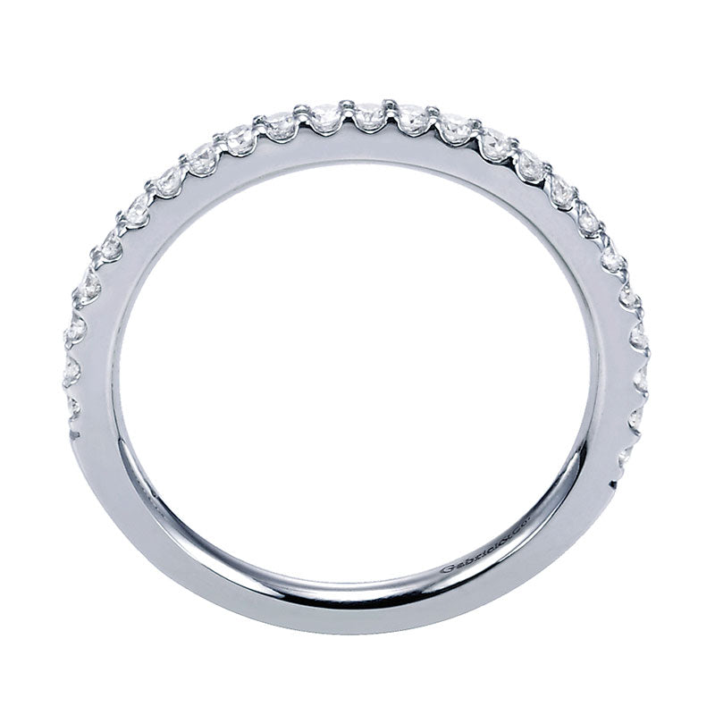 Wedding Band 14k White Gold Diamond Straight