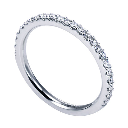 Wedding Band 14k White Gold Diamond Straight