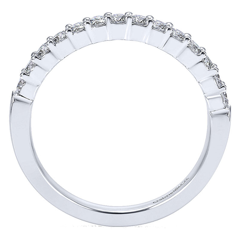 Wedding Band 14k White Gold Diamond Straight