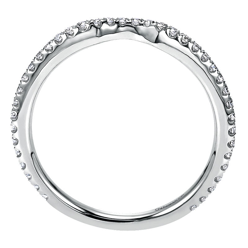 Wedding Band 14k White Gold Diamond Straight