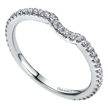 Wedding Band 14k White Gold Diamond Straight