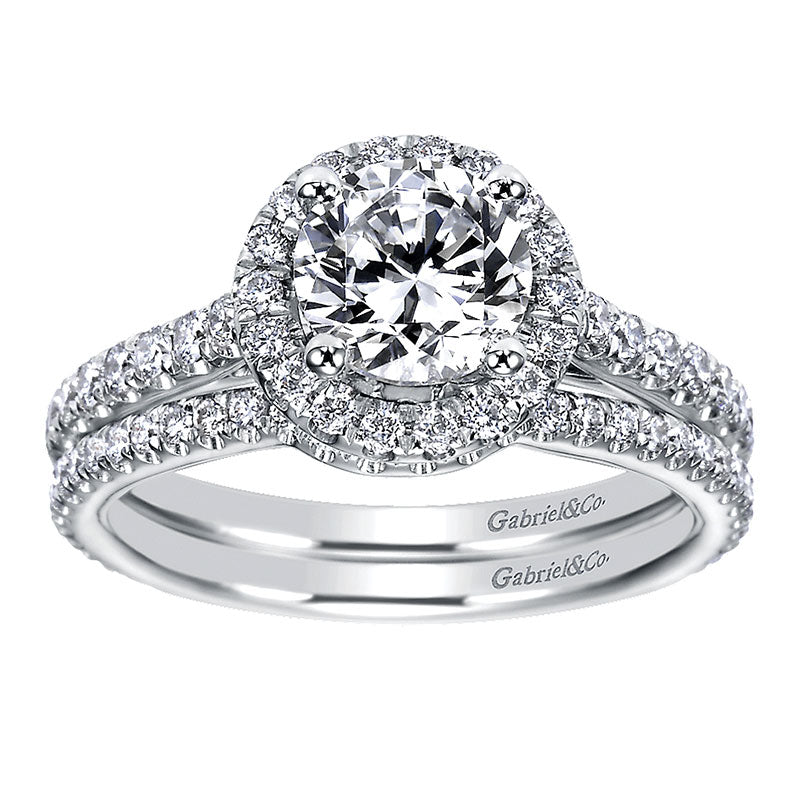 Wedding Band 14k White Gold Diamond Straight