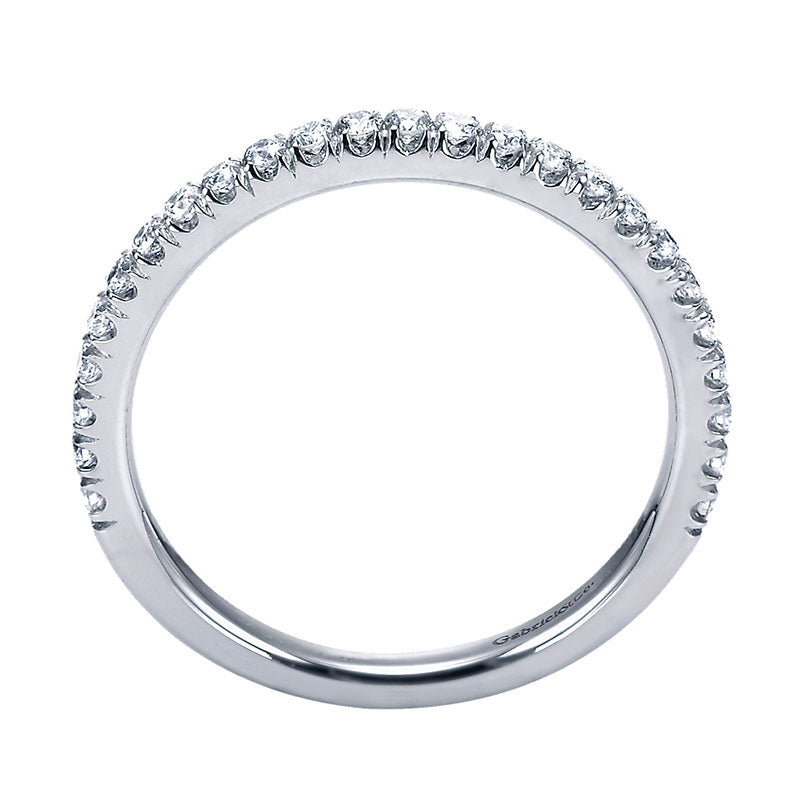 Wedding Band 14k White Gold Diamond Straight