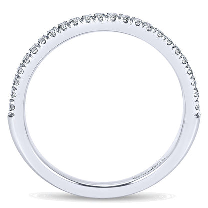 Wedding Band 14k White Gold Diamond Straight