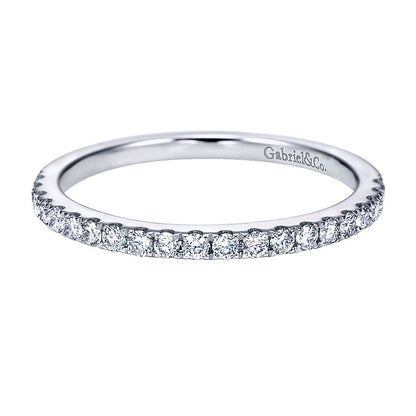 Wedding Band 14k White Gold Diamond Straight