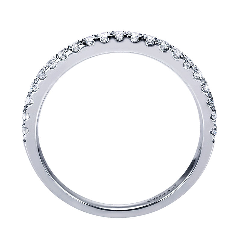 Wedding Band 14k White Gold Diamond Straight