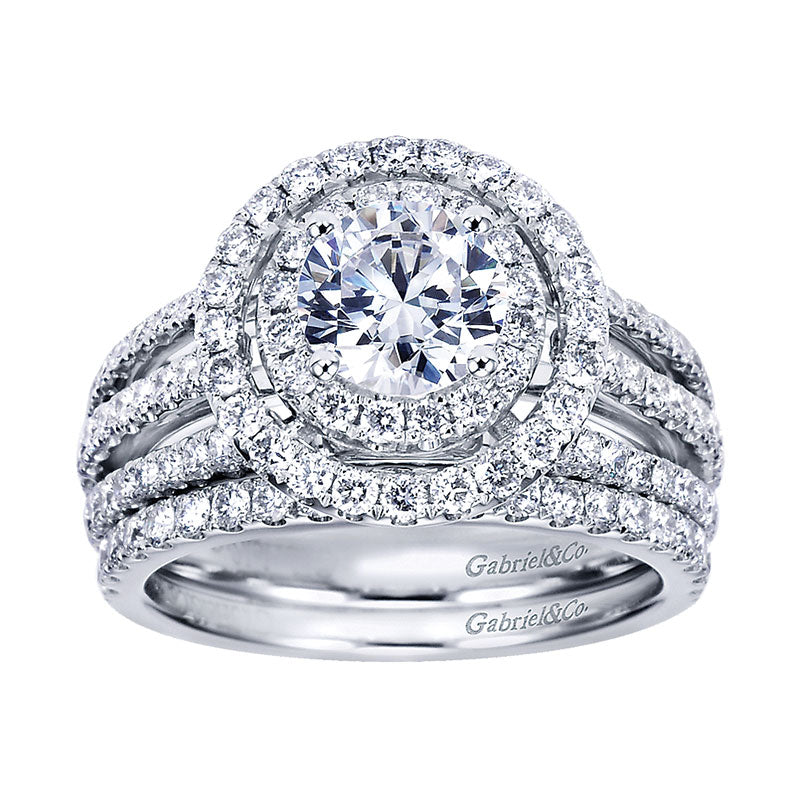 Wedding Band 14k White Gold Diamond Straight