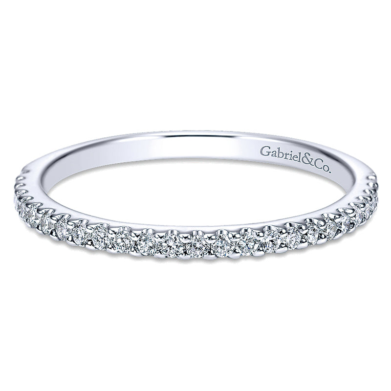 Wedding Band 14k White Gold Contemporary Straight
